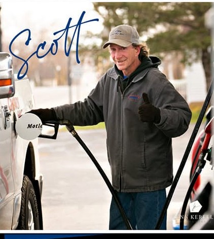 Scott Cheadle pumping fuel at Isaac's NorthStar